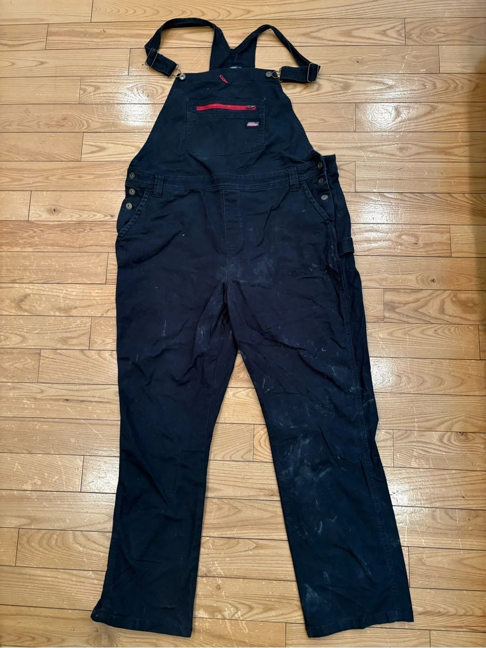 Dickies Black Women's Utility Overalls with Red Accent-XL-unisex-carpenter wear